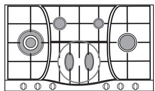 Diagram of a basketball court with marked positions and shaded areas indicating zones or play areas