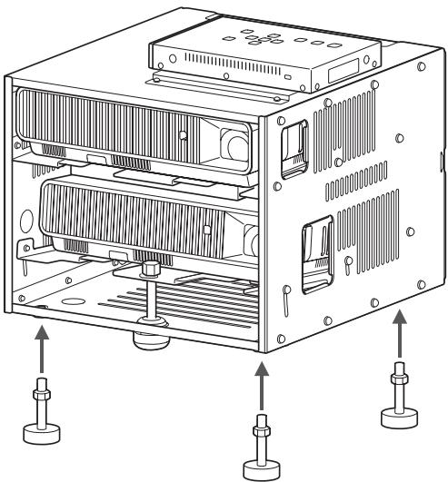 CALOR XJ-SK600 - Installation du système de projecteurs sur une surface plane - 1