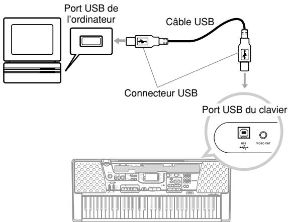 CASIO LK-300TV - Pour raccorder le clavier à un ordinateur par le port USB - 1