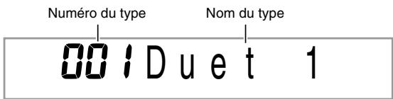 CASIO WK-500 - Appuyez sur ⑦ jusqu'à ce que le numéro et le nom du type d'autoharmonisation ou d'arpégiateur apparaissent à l'écran. - 1