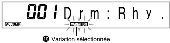 CASIO WK-500 - Appuyez sur un des boutons ⑧ à ① pour sélectionner le motif d'accompagnement que vous pouze éditer. - 1