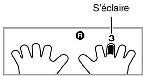CASIO WK-500 - Jouez les notes sur le clavier en suivant les instructions qui apparaissent à l'écran ainsi que le guide vocal du doigté. - 2
