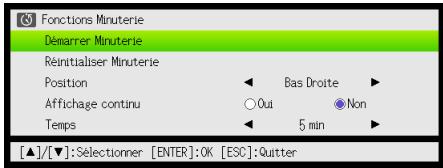 CASIO XJ-A141,  XJ-A146,  XJ-A241,  XJ-A246,  XJ-A251,  XJ-A256 - Lorsque la minuterie apparait, appuyez une nouvelle fois sur [TIMER]. - 1