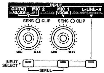 ROLAND BR-8 - Pressez le(s) bouton(s) INPUT SELECT correspondant à l'instrument à enregistrer. - 1