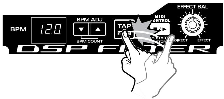 ROLAND DJ-1000 - -1. Frapper le Pad au tempo désiré (TAP) - 1