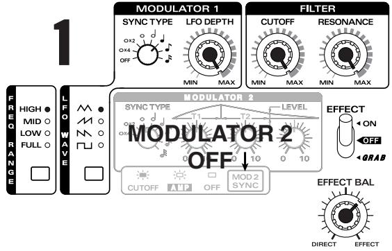 ROLAND DJ-1000 - Exemples de réglages efficaces du Filtre DSP - 1