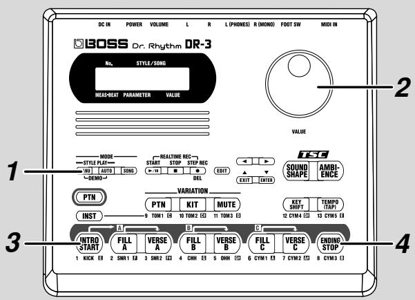 ROLAND DR-3 - Selectionner des styles - 1
