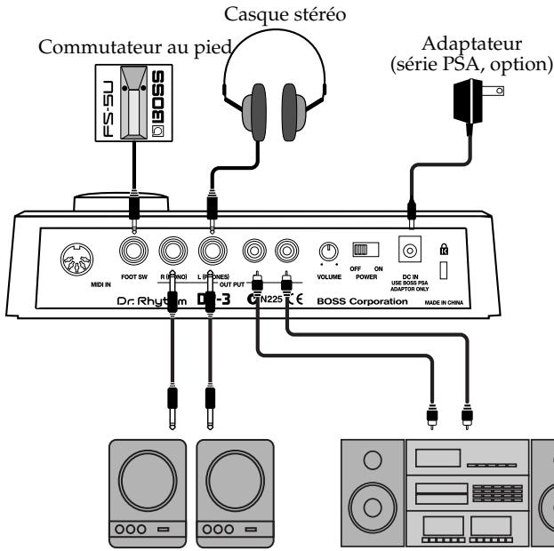 ROLAND DR-3 - Avant d'effectuer des connexions, vérifiez les points suivants. - 1