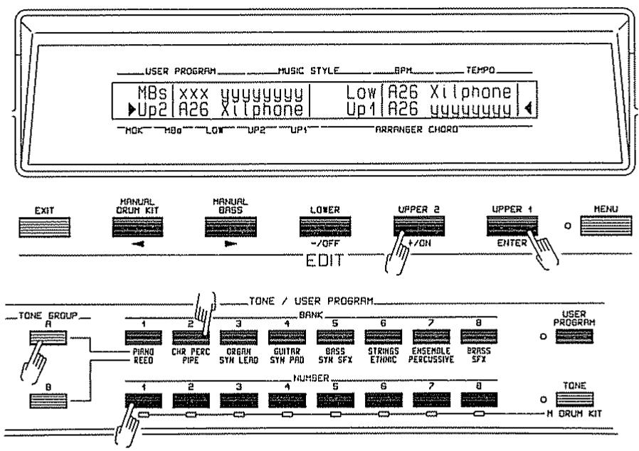 ROLAND E-70 - UPPER 1 + UPPER 2 TONE SELECT - 1
