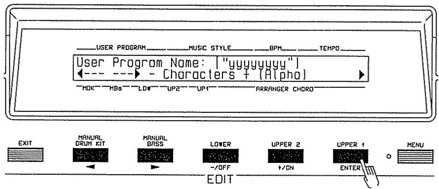 ROLAND E-70 - Créer le Nom d'un User Program - 2