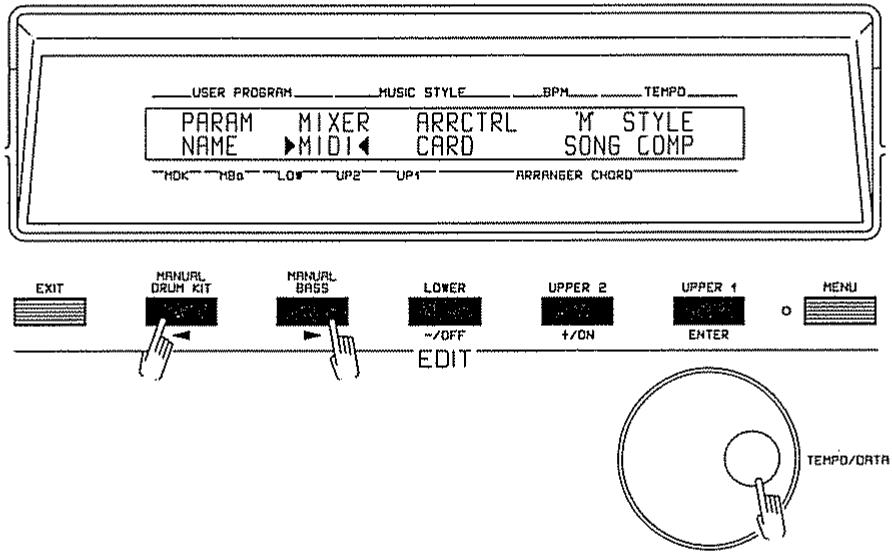 ROLAND E-70 - MODIFICATION DES PARAMETRES MIDI - 1