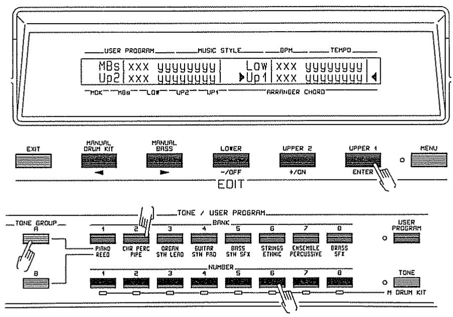 ROLAND E-70 - UPPER 1 TONE SELECT - 1