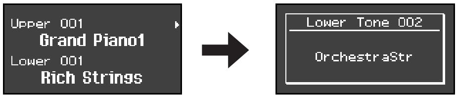 ROLAND FP-7 - Maintenez le bouton "tone" du son lower enfoncé et appuyez sur [-] ou [+]. - 1