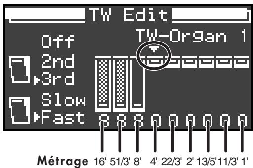 ROLAND FP-7 - Sélectionner la tirette harmonique pour régler son volume - 2