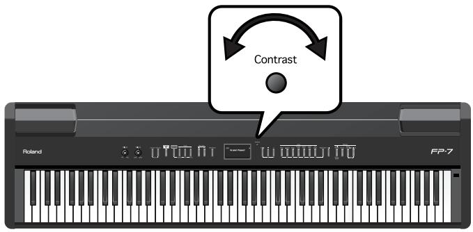 ROLAND FP-7 - Réglage du contraste de l'écran - 1