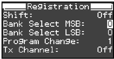 ROLAND FP-7 - Transmission de changements de programmes simultanément aux changements de registration - 1