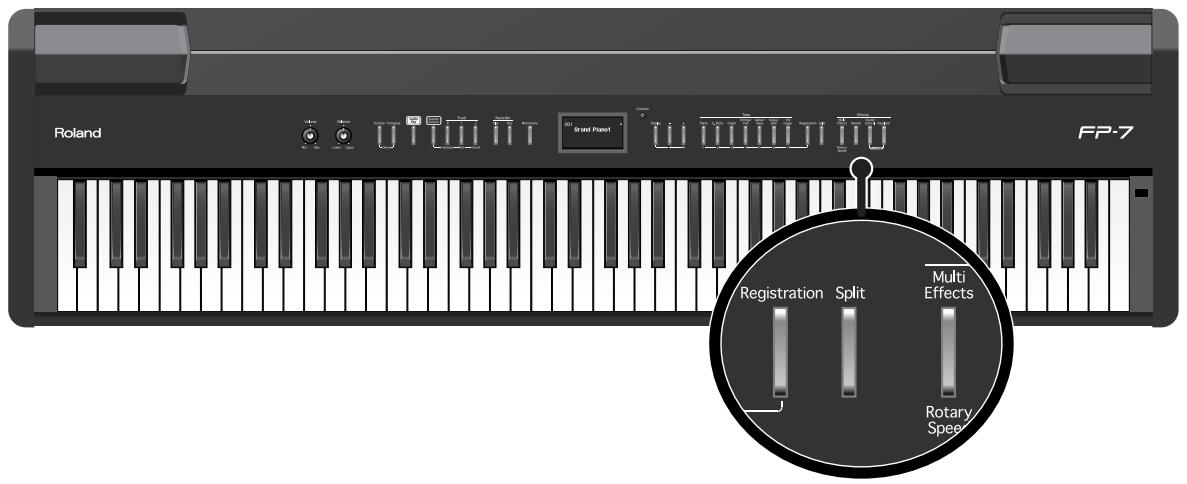 ROLAND FP-7 - Jouer avec dessins différents pour les parties gauche et droite du clavier (split) - 2