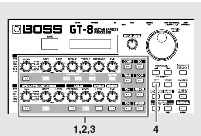 ROLAND GT-8 - Activer/désactiver l'effet - 1
