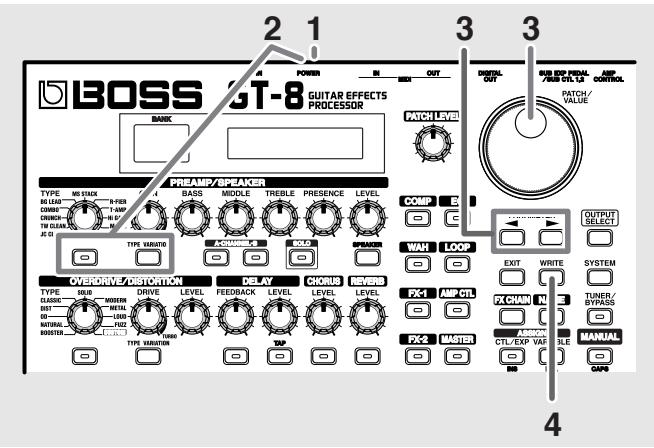 ROLAND GT-8 - Restaurer les réglages d'usine (factory reset) - 1