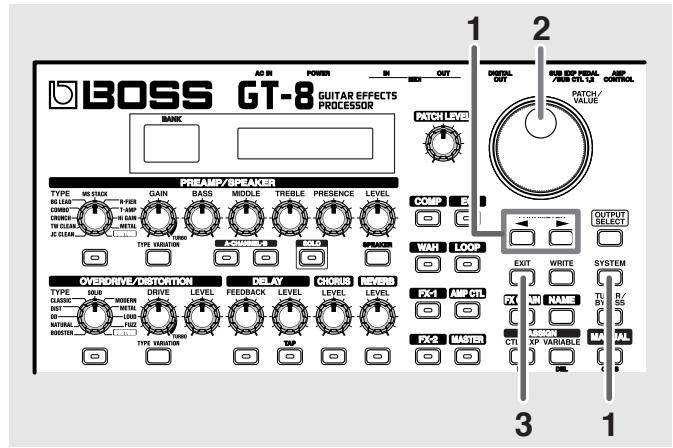 ROLAND GT-8 - Limitation des banques accessibles (bank extent) - 1