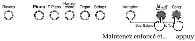 Reverb Piano E.Piano Harpsi-chord Organ Strings Variation Song Dual Balance Key Tou Maintenez enfoncé et... appuy