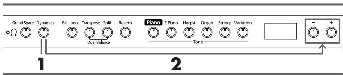 ROLAND HP-103E - Geluid levendiger maken (Dynamic Emphasis) - 1