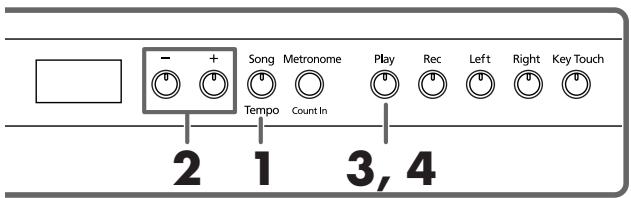 ROLAND HP-103E - ■ Selecting a Song and Playing It - 1