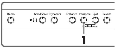 ROLAND HP-103E - Transposing the Key of the Keyboard (Transpose) - 1