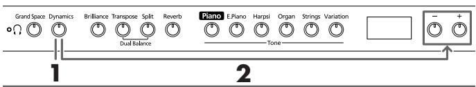 ROLAND HP-103E - Aggiungere vivacità al suono (Dynamic Emphasis) - 1