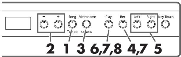 ROLAND HP-103E - Enregistrer avec un morceau interne - 1