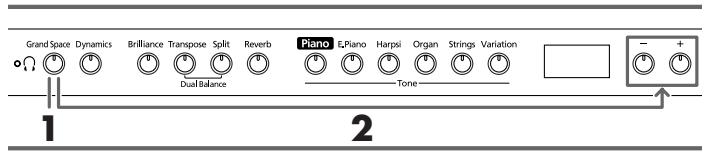 ROLAND HP-103E - Añadir sensación de profundidad al sonido (Grand Space) - 1