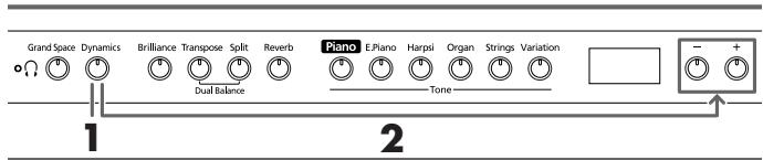 ROLAND HP-103E - Optimieren der Dynamik (Dynamic Emphasis) - 1