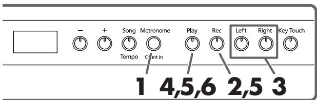 ROLAND HP-103E - Aparte opname van de linker- en rechterhand - 2