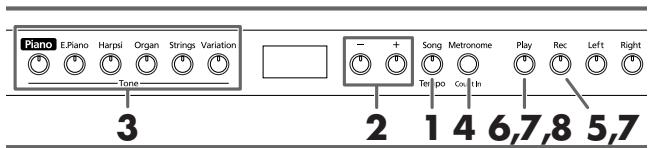 ROLAND HP-103E - Enregistrer un nouveau morceau - 1