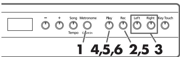 ROLAND HP103E - Selecting and Recording the Track for Each Hand Separately - 2