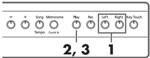 ROLAND HP103E - Aparte weergave van de twee partijen - 2