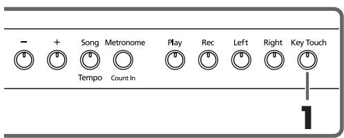 ROLAND HP103E - Ajustar el tacto del teclado (Key Touch) - 1