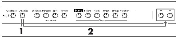 ROLAND HP103E - Ajouter de la dynamique au son (dynamic emphasis) - 1