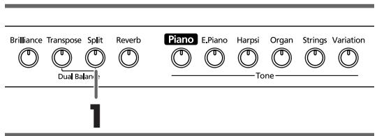 ROLAND HP103E - Press the [Split] button. - 1