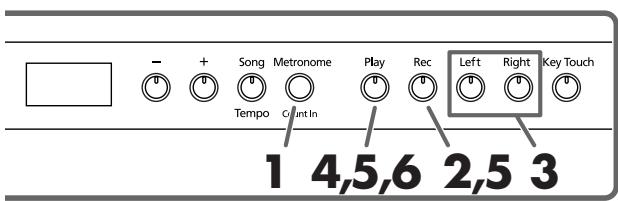 ROLAND HP103E - Selezionare e registrarare separatamente la traccia di agli mano - 2