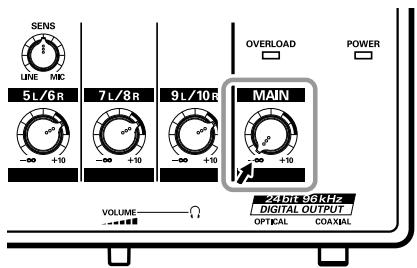 ROLAND M-10MX - Régler le bouton de volume MAIN sur la position « -∞ - 1