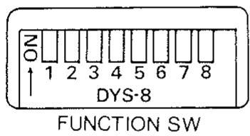 NO 1 2 3 4 5 6 7 8 DYS-8 FUNCTION SW