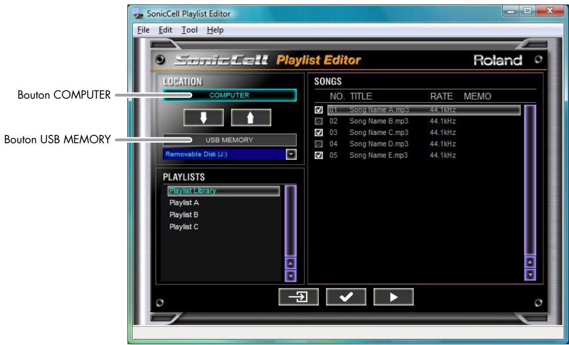 ROLAND SONICCELL PLAYLIST EDITOR - 4-8. Retrait de la clé USB - 1