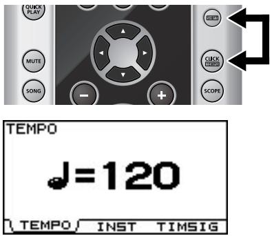 QUICK PLAY MUTE SONG + - SCORE CLICK MUSIC SCOPE TEMPO J=120 TEMPO INST TIMSIG