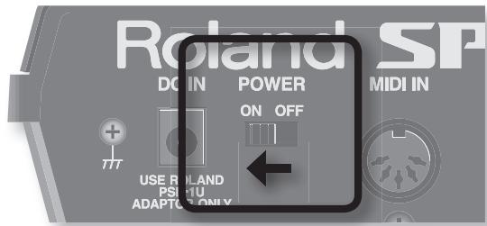 ROLAND SP-404SX - Mise sous tension - 2