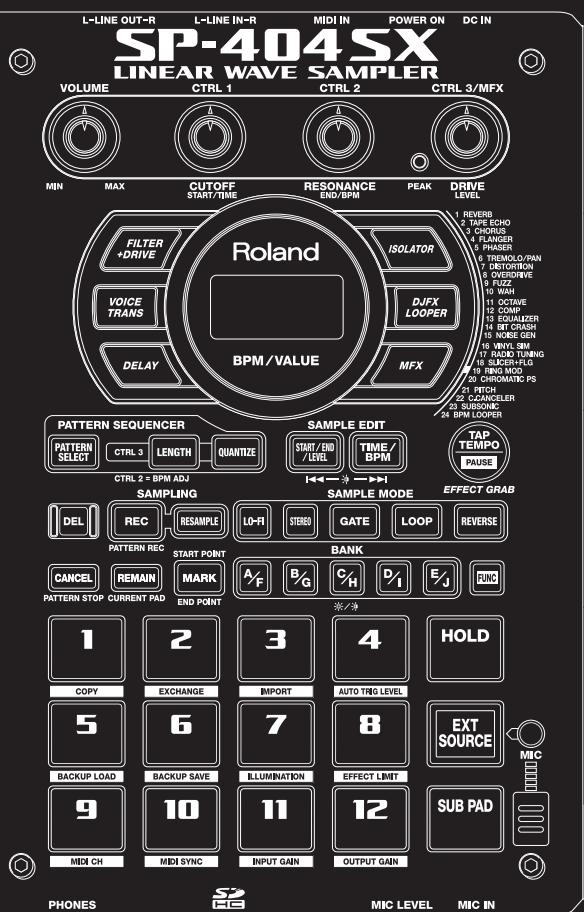 ROLAND SP-404SX - Vérification du numéro de version - 1