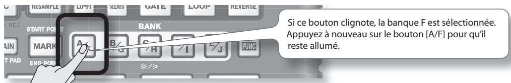 ROLAND SP-404SX - Appuyez sur le bouton BANK [a/f] pour l'allumer. - 1
