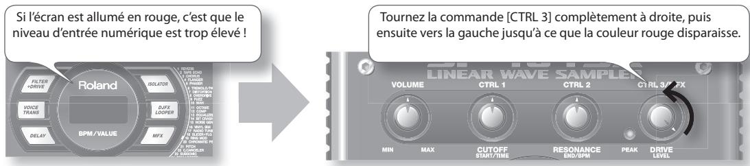ROLAND SP-404SX - Régler le niveau d'enregistrement - 3