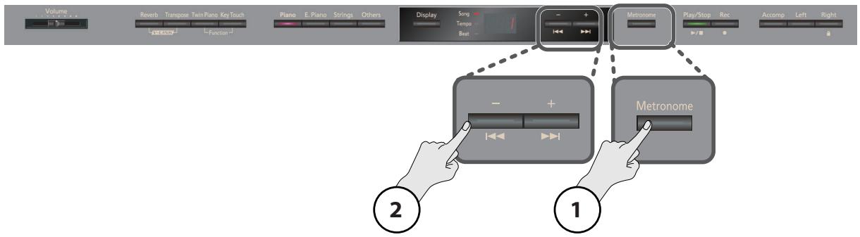ROLAND HP305-RW - Appuyez sur le bouton [Metronome] - 2