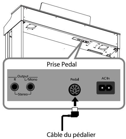 ROLAND HP305-RW - Connexion du câble du pédalier (HP305) - 1